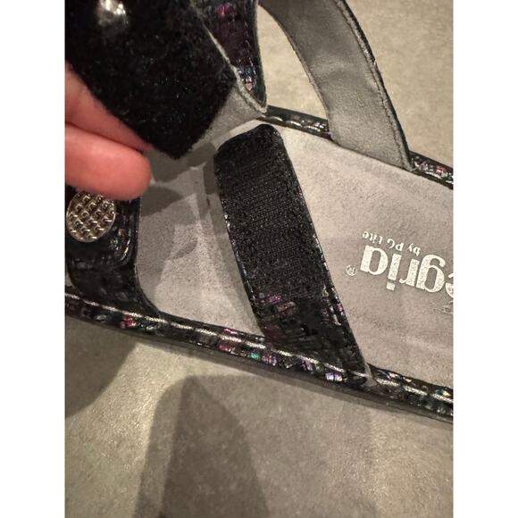 Alegria Women’s Sandals Size 10 / 40 Black Multi Adjustable Comfort Slides - Picture 4 of 4